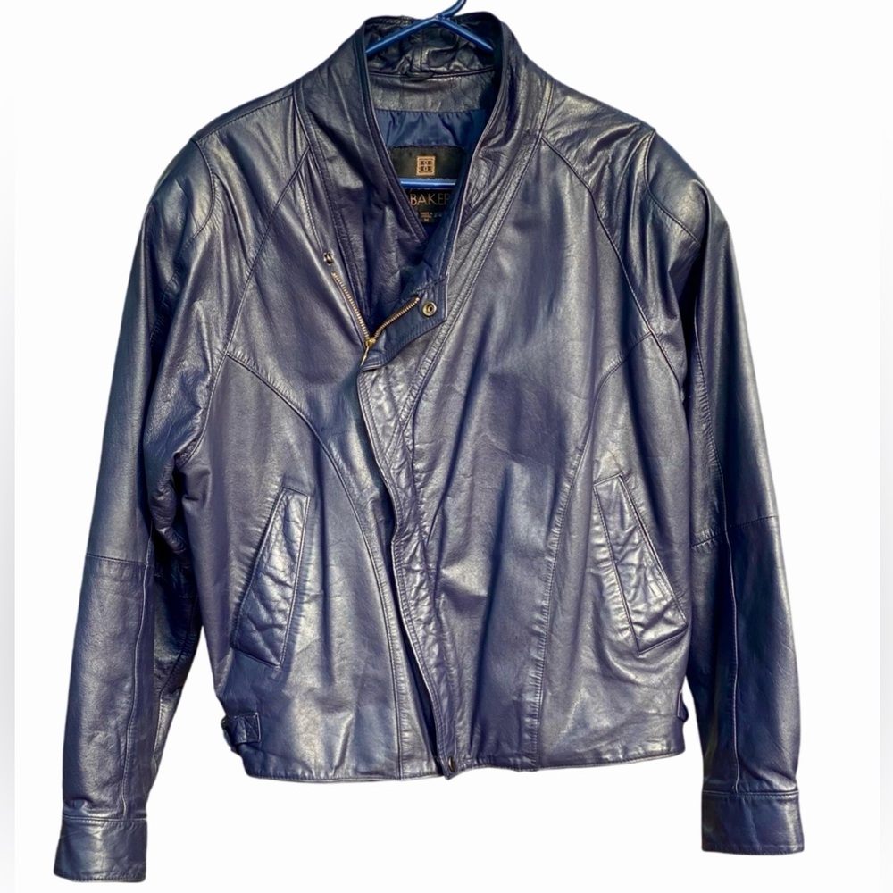 Byrnes & Baker Vintage 80s Genuine Leather Moto Jacket. Midnight Blue Women’s M